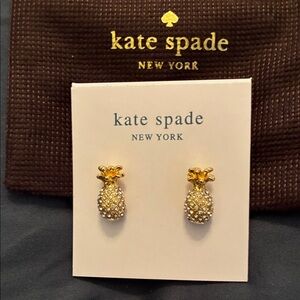 Kate Spade Sparkling Gold Pineapple Earrings